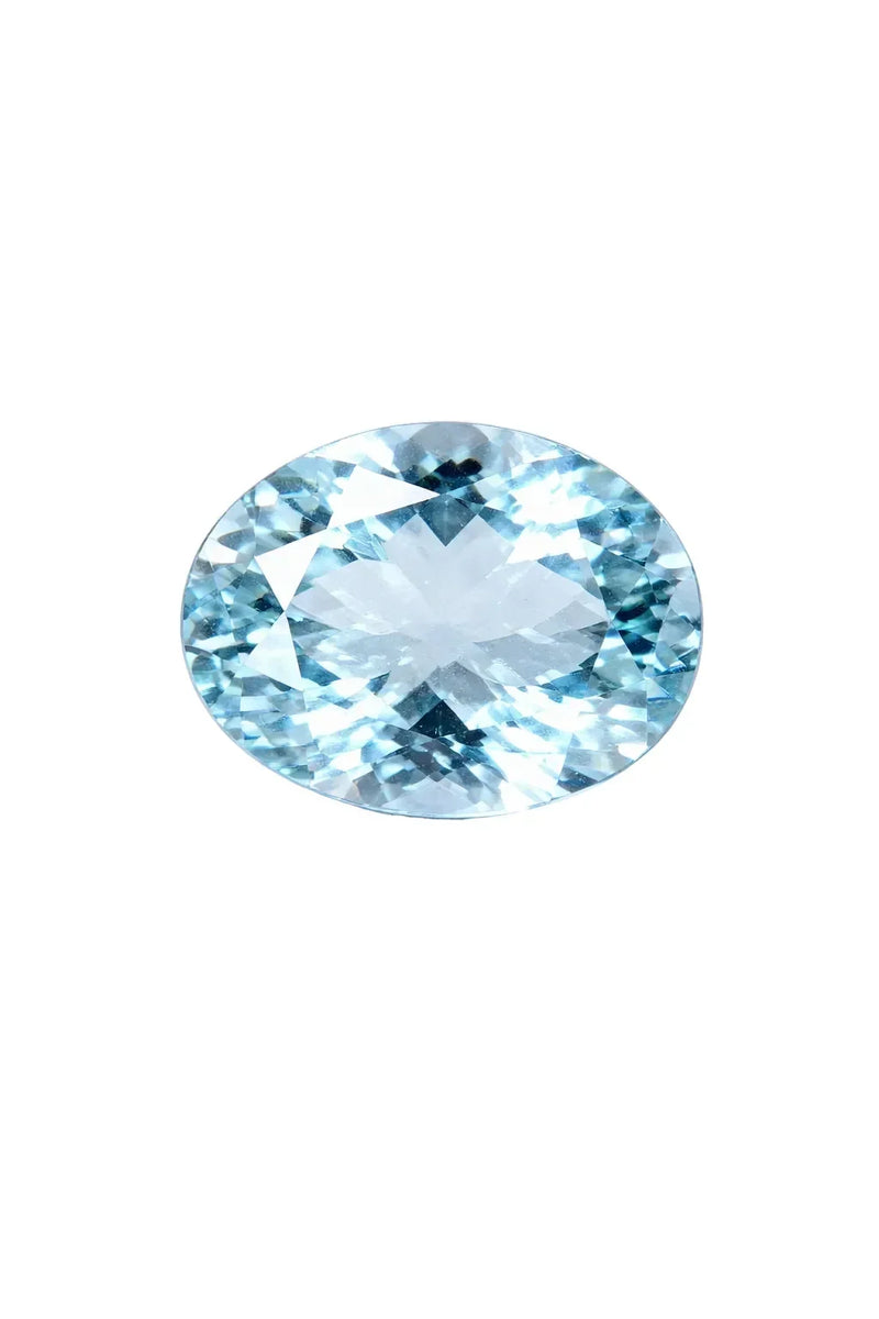 Natural Blue Oval Aquamarine Pendant