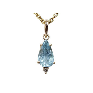 Teardrop Shape Aquamarine 14k Gold Pendant - K Jewelry Accessories