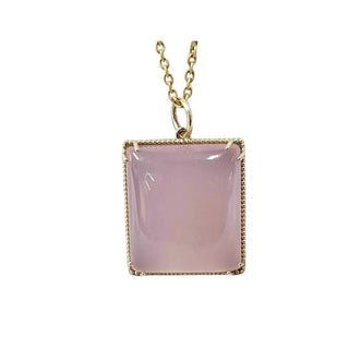 Natural Rose Chalcedony 14k Gold Pendant - K Jewelry Accessories