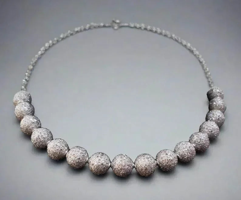 10 mm 925 Sterling Silver Beads Round Diamond Shape - K Jewelry Accessories