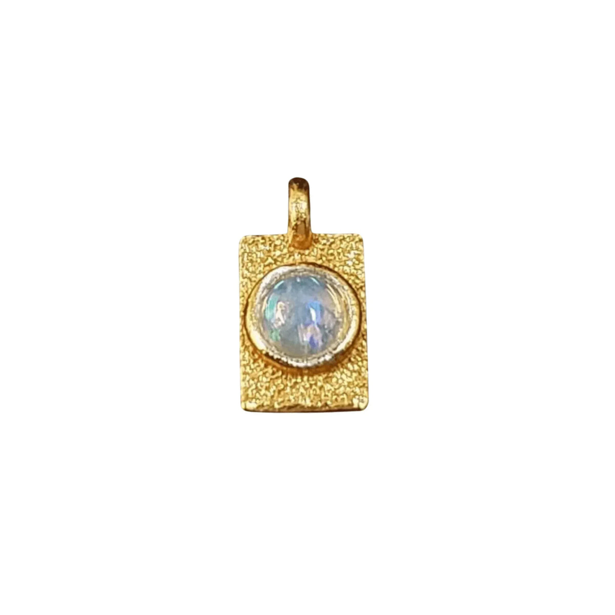 925 Gold Vermeil Opal Charm | Rectangular Shape - K Jewelry Accessories