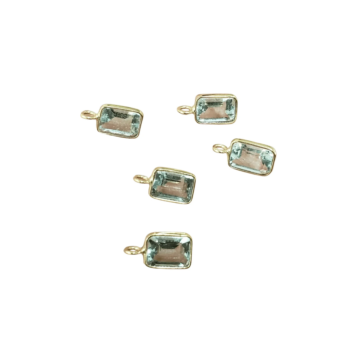 14k Green Aquamarine Charm Pendant - K Jewelry Accessories