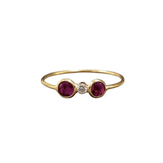 18k Gold Rose Cut Ruby & Diamond Ring - K Jewelry Accessories