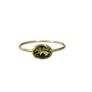 14k Gold Green Peridot Dainty Ring - K Jewelry Accessories