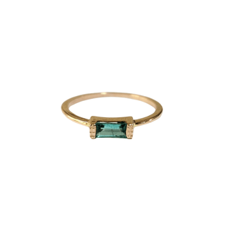 14k Gold Emerald Baguette Minimalist Ring - K Jewelry Accessories