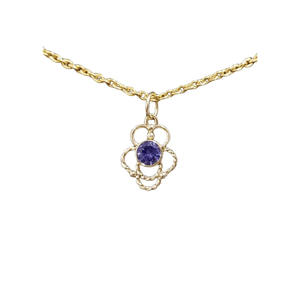14k Gold Dainty Tanzanite Necklace Charm Pendant - K Jewelry Accessories