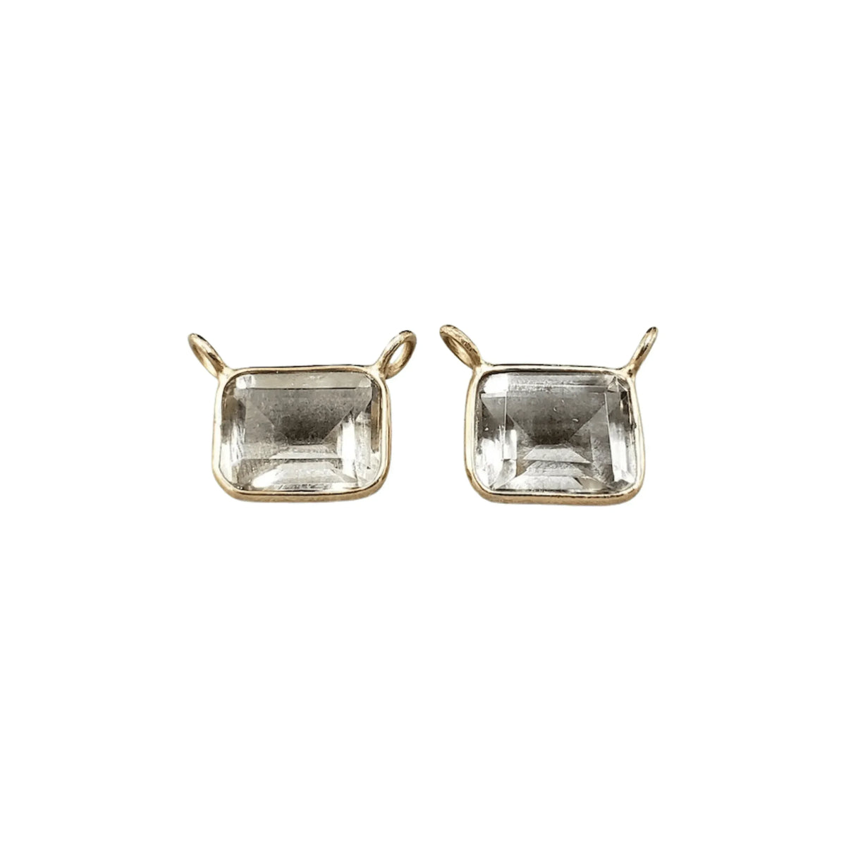 18k Gold Green Amethyst Charm Connector for Women - K Jewelry Accessories