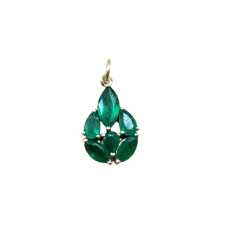 14k Gold Marquise Emerald Gold Pendant - K Jewelry Accessories