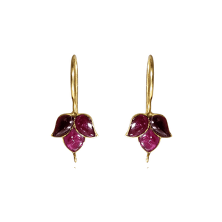 14k Gold Natural Ruby July Birthstone Earrings - K Jewelry Accessories