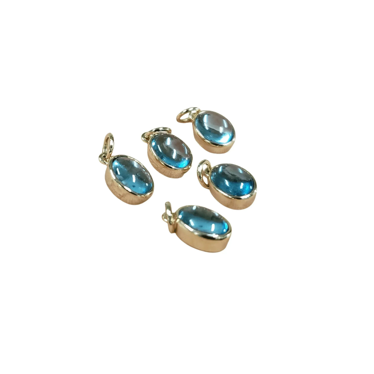 14k Gold Swiss Blue Topaz Pendant - K Jewelry Accessories