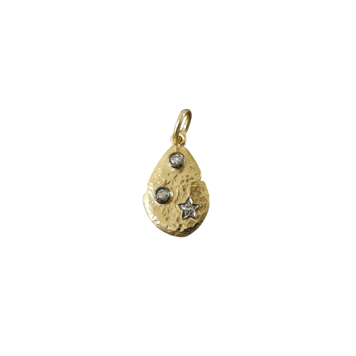 14k Gold Oxidized Diamond Pendant Dainty Star Charm - K Jewelry Accessories