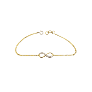 14k Gold Diamond Bracelet Infinity Shape Minimalistic Design - K Jewelry Accessories