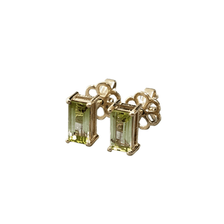 14k Gold Lemon Green Tourmaline Studs - K Jewelry Accessories