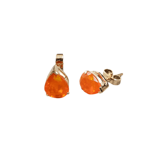 14k Gold Orange Opal Earrings - K Jewelry Accessories