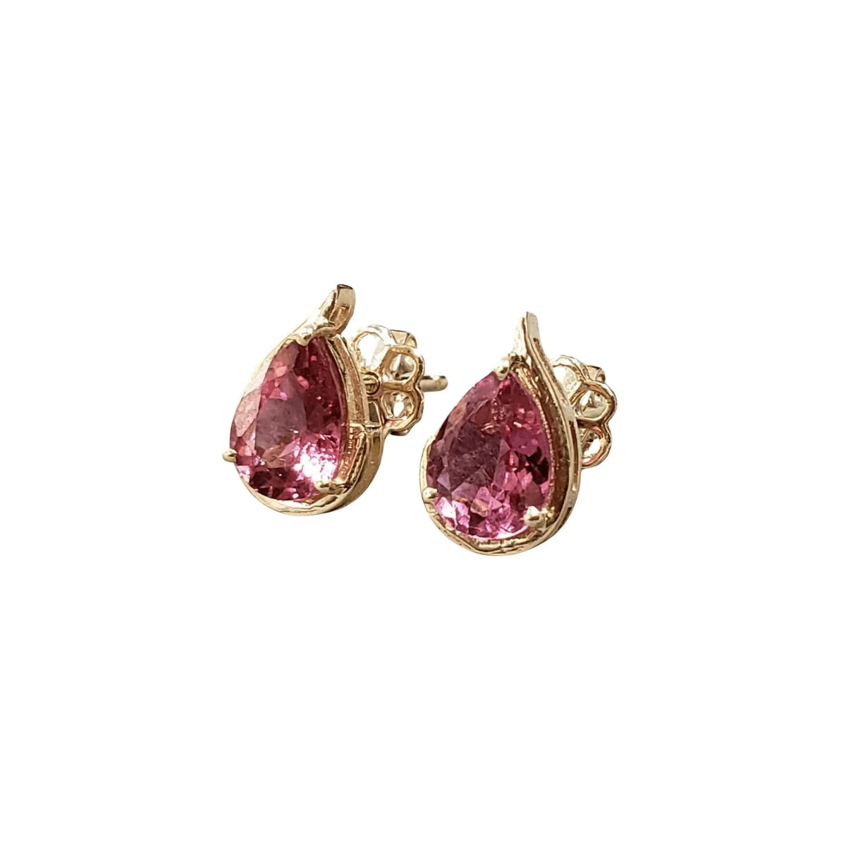 14k Gold Pink Tourmaline Studs For Women - K Jewelry Accessories