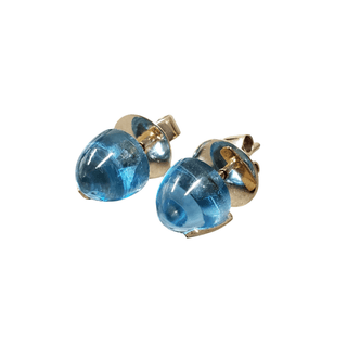 14k Gold Swiss Blue Topaz Birthstone Studs - K Jewelry Accessories