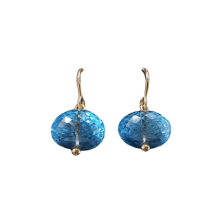 14k Gold Sky Blue Topaz Earrings - K Jewelry Accessories