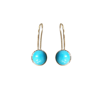 14k Gold Natural Drop Earrings Made with Turquoise Natural Stones