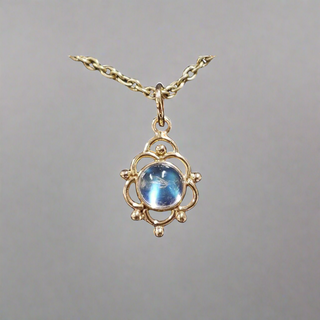 14k Gold Rainbow Moonstone Pendant June Birthstone Jewelry For Women