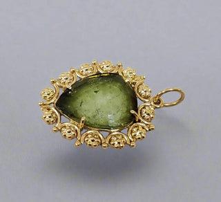 14k Gold Green Tourmaline Pendant - K Jewelry Accessories