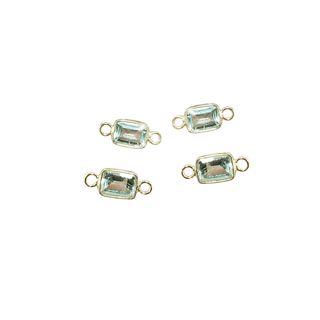 14k Gold Aquamarine Connector Charm - K Jewelry Accessories