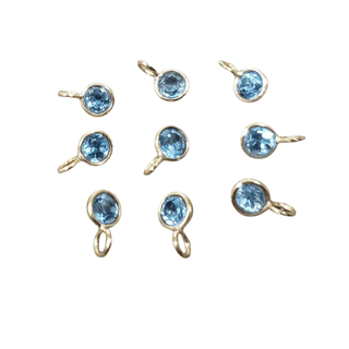 14k Gold Blue Topaz Charm - K Jewelry Accessories