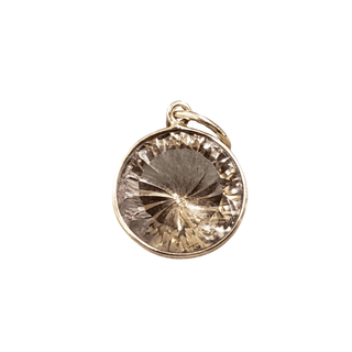 14k Gold Champagne Quartz Round Pendant - K Jewelry Accessories