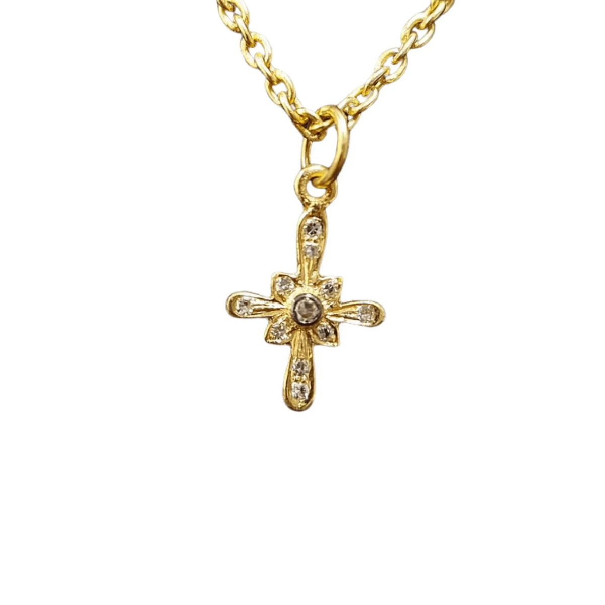 14k Gold Cross Diamond Pendant - K Jewelry Accessories