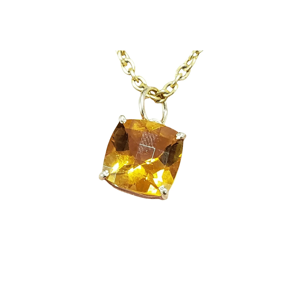 14k Cushion Shape Gold Citrine Pendant Beautiful jewelry - K Jewelry Accessories