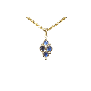 Women 14k Gold Dainty Cabochon Rainbow Moonstone Pendant - K Jewelry Accessories