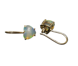 14k Gold Heart Ethiopian Opal Earrings - K Jewelry Accessories