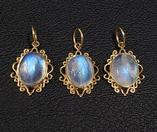 14k Gold Rainbow Moonstone Women Pendant - K Jewelry Accessories