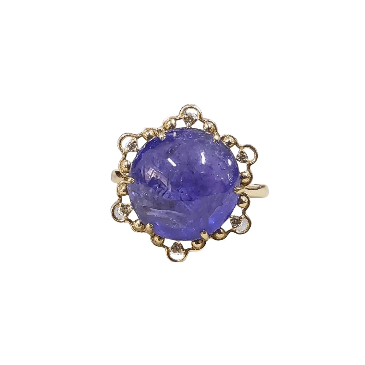 Delicate 14k Solid Tanzanite Diamond Gold Ring - K Jewelry Accessories