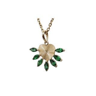 14k Gold Natural Tsavorite Pendant Heart Shaped - K Jewelry Accessories