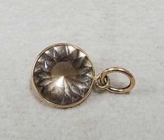 Round Champagne Quartz 14k Gold Pendant Necklace - K Jewelry Accessories