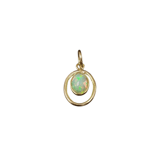 Ethiopian Opal Gold Pendant - K Jewelry Accessories