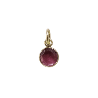 Handmade 14k Gold Round Pink Tourmaline Pendant - K Jewelry Accessories