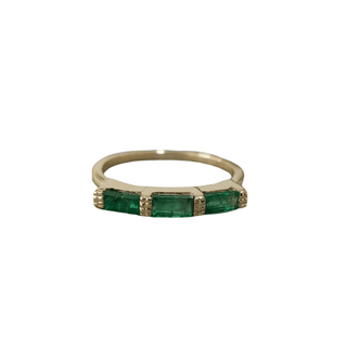 14k Gold Zambian Baguette Emerald Ring - K Jewelry Accessories