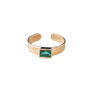 14k Gold Zambian Emerald Adjustable Ring - K Jewelry Accessories