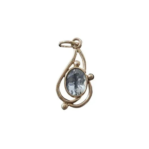 14k Natural Aquamarine Gold Pendant For Women - K Jewelry Accessories