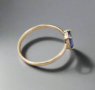 14k Gold Natural Blue Sapphire Statement Ring - K Jewelry Accessories