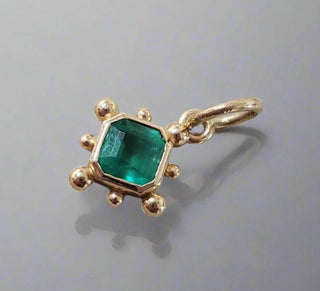 14k Gold Natural Zambian Emerald Pendant - K Jewelry Accessories