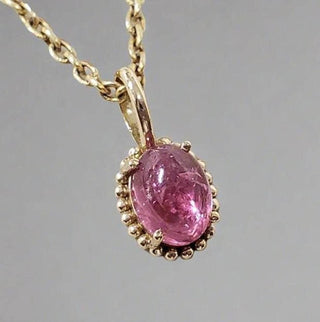 Handmade 14k Gold Natural Pink Tourmaline Pendant - K Jewelry Accessories