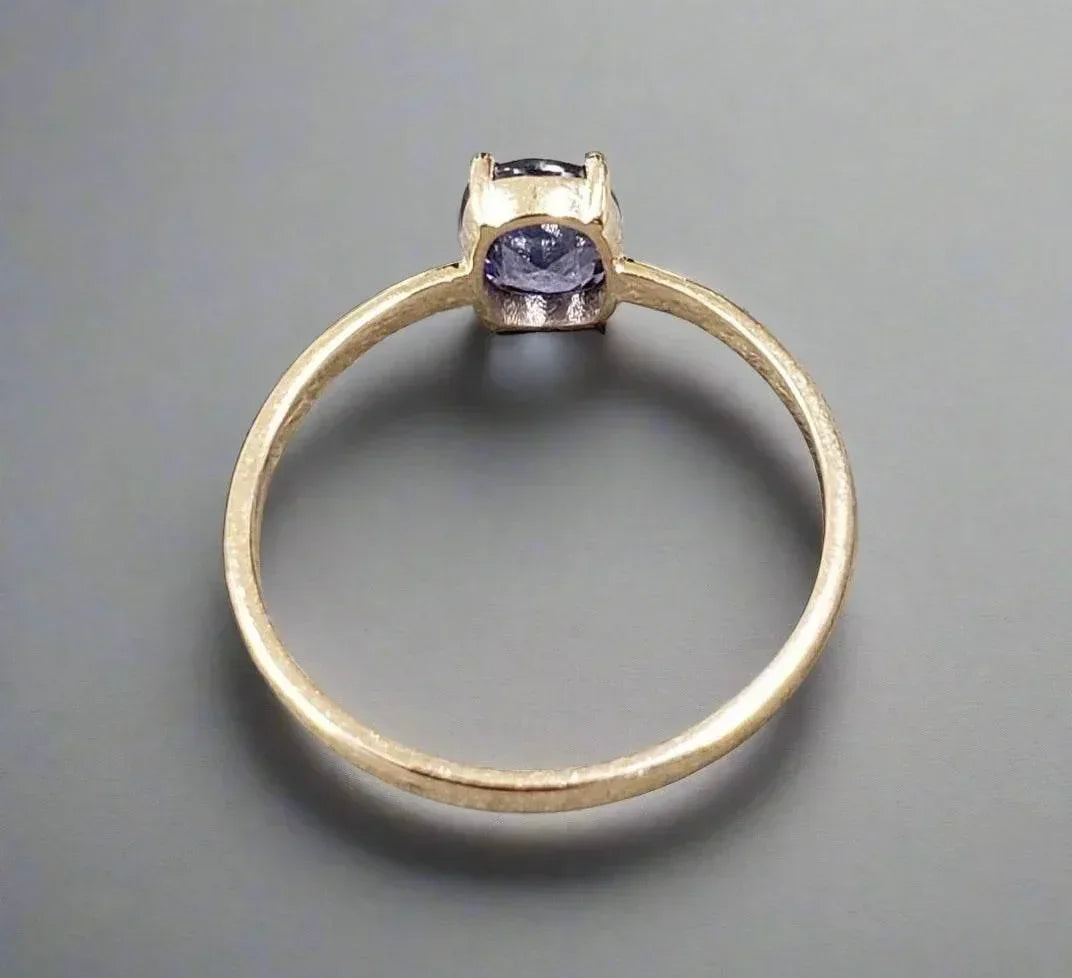 14k Gold Natural Blue Sapphire Statement Ring - K Jewelry Accessories