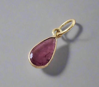 Dainty 14k Gold Pink Tourmaline Pendant - K Jewelry Accessories