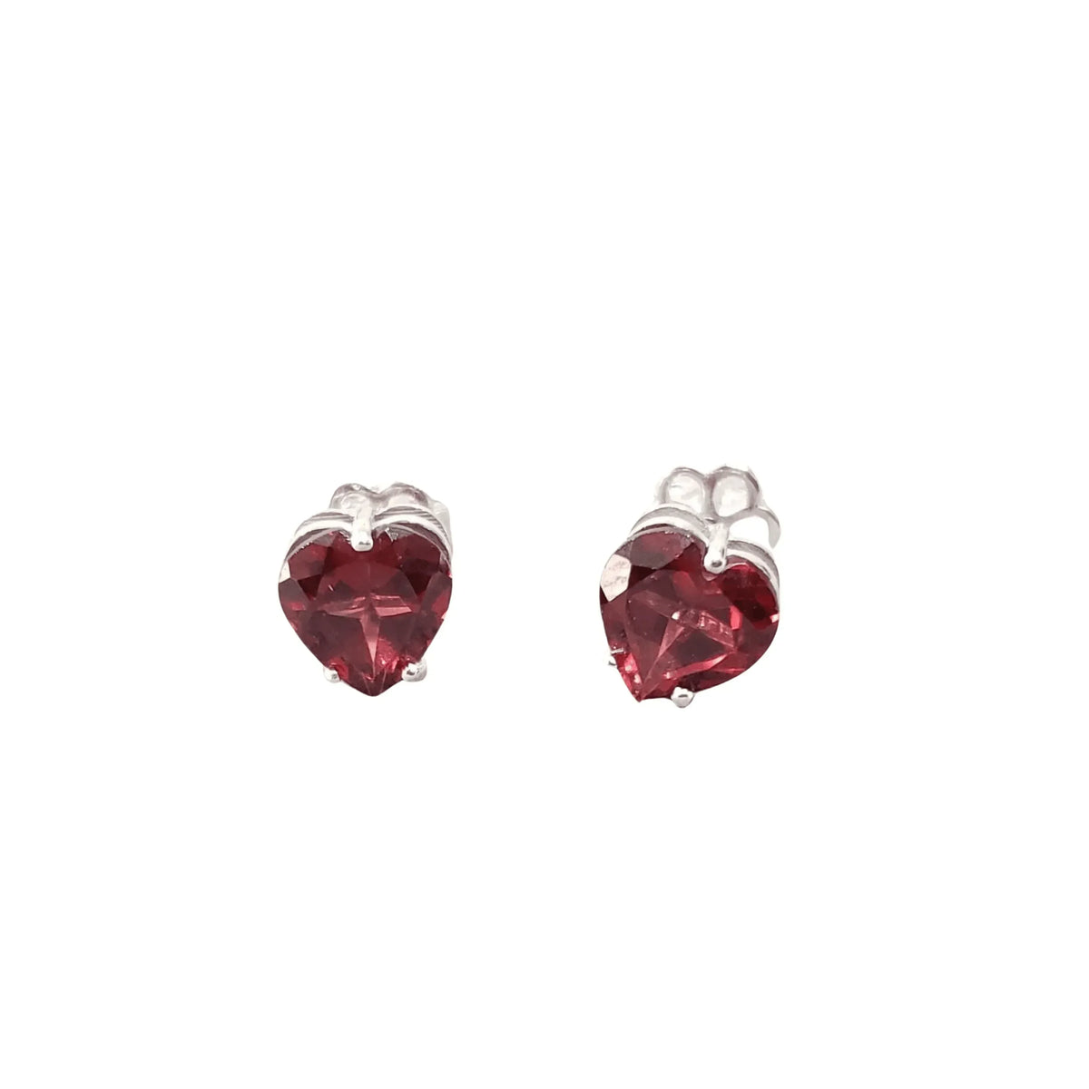 14k and The Best White Gold January Birthstone Earrings With Red Garnet Studs - K Jewelry Accessories