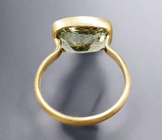 18k Gold Statement Green Tourmaline Ring - K Jewelry Accessories
