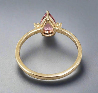 Handmade 14k Gold Pink Tourmaline Diamond Ring - K Jewelry Accessories