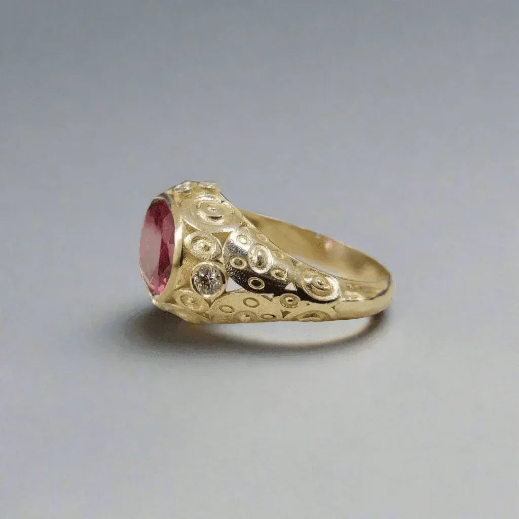 14k Gold Rubellite Ring For Women - K Jewelry Accessories