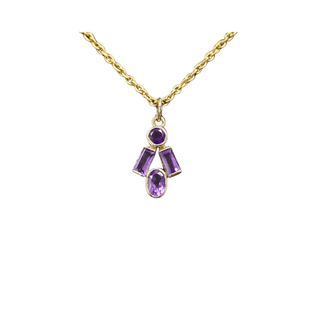 14k Gold Purple Amethyst Dainty Pendant - K Jewelry Accessories